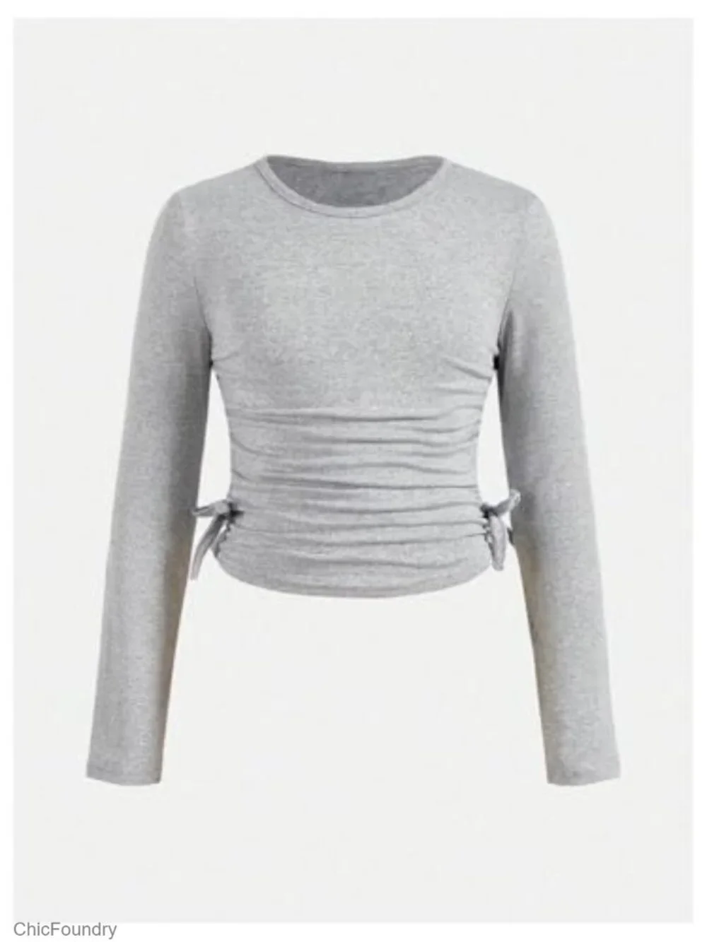 Girl's Two Piece Outfit Rib Knit Tee & Flare Leg Pants Set